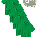 Kelly Green (5-Pack) 12 5-Pack School Uniform Tagless Polo Tshirt for Little Boys & Big Boys